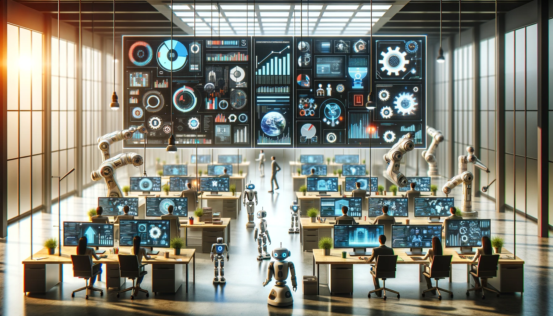 Büro mit digitalen Technologien